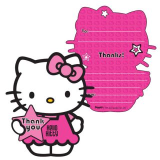 birthday party supplies hello kitty thank you cards pack of 6