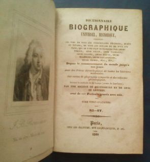 1840 ANTIQUE BOOK HISTORY BIOGRAPHIES ENGRAVINGS J B ROUSSEAU 
