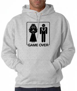 Game Over Wedding Marriage Funny 50 50 Pullover Hoodie