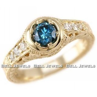 squaretrade ap6 0 natural blue diamond ring 14k yellow gold