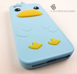 Cute Light Blue Duck Soft Silicone Rubber Skin Case For APPLE iPhone 5