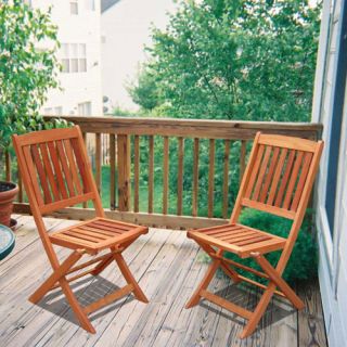 Vifah Outdoor Wood Folding Bistro Chairs Set of 2 V04