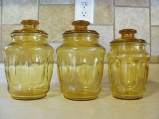 Vintage Canisters 3 RETRO Seal Tight Lids Storage Apothecary Jars 