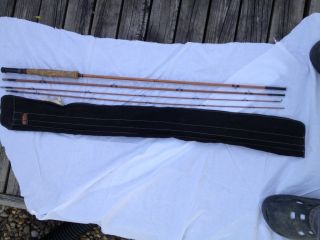 Vintage Heddon 17 Black Beauty Bamboo Fishing Rod Fly 4 Piece