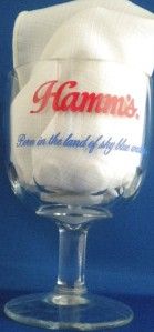 hamms beer land sky blue water glass goblet dimples