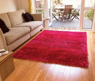 Very Large Quality Soft Shaggy Red Rug 160 x 220 cm 53 x 73 Carpet 