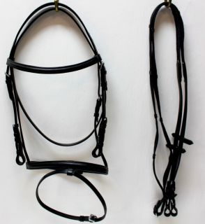 Black Leather English Bridle w/ Drop Noseband COB Horse Tack