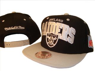  Raiders Snap Back Snapback Cap Caps Hat Hats Mitchell Ness Block Logo