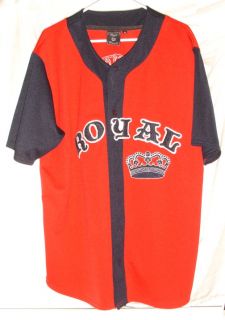 Royal BLUNTS 95 Baseball Jersey Red Blue Sewn Logos Mens XL