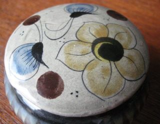 This auction is for this cute little pottery trinket box with lid 