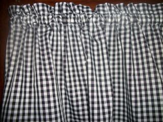 Black White Checked Checks Checkered Fabric Curtain Valance