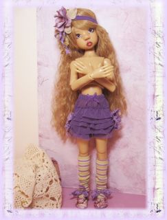 PLUM BLOOMIES outfit for Kaye Wiggs, Kish, Dollstown 7, MSD 1/4 BJD by 