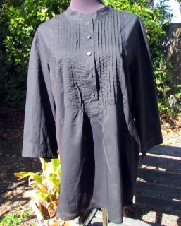 Coldwater Creek Black Pin Tucked Holiday Blouse x L 18