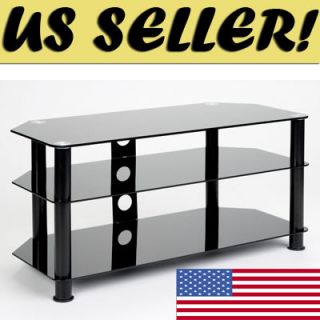 TEMPERED BLACK GLASS PLASMA LCD LED TV DLP STAND CONSOLE Samsung LG 