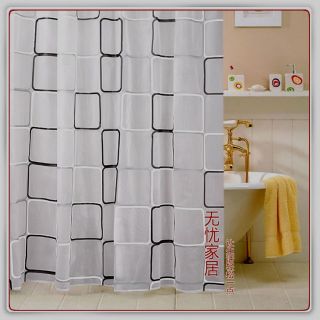 Black and White Frame Eva Shower Curtain W2502