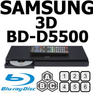  SAMSUNG BD D5500 3D All Multi Zone Region CodeFree Blu Ray DVD Player