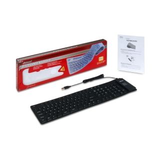   70140 Flexible Keyboard   USB, LED Lights, Washable, Waterproof, Black