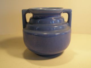  Blue Ringed Vase Pottery Brush McCoy D 8