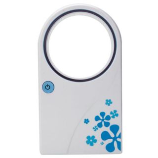   No Leaf Air Condition Mini Bladeless Fan with USB Cable Blue