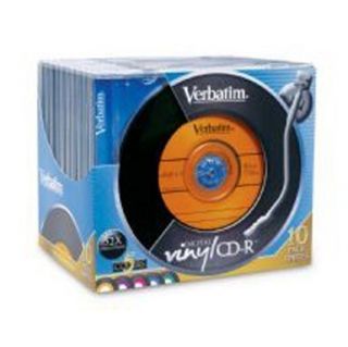 VERBATIM 10 PACK DIGITAL VINYL BLANK CD R 5 COLOURS BRAND NEW