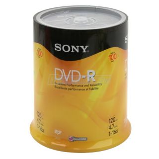 Sony DVD R 16X Silver Branded Blank DVDR Media Disc (SNY66122) 4.7GB 