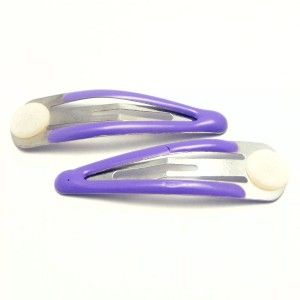   pcs) Purple Hair Snap Clip w/ Blank Pad Barrette 46mm DIY Jewelry Kit
