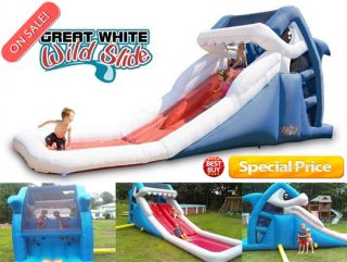 Blast Zone Great White Shark Inflatable Water Splash & Slide