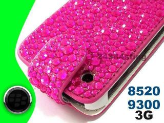 Diamond Bling Gem Flip Case Cover for Blackberry Curve 8520 9300 9330 