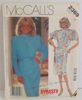 Vintage 1986 Dynasty McCalls Pattern Dress Linda Evans
