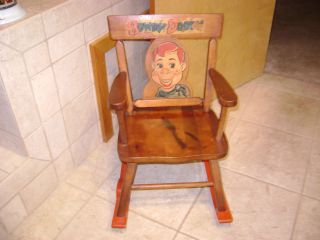 HOWDY DOODY vintage childs wooden rocking chair Bob Smith c 1950
