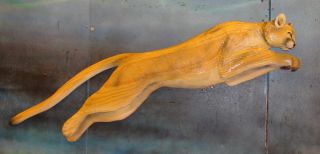Chainsaw Carving Mountain Lion Carved Cougar Panther Painter Carolina 