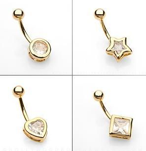 of Gold Plated Belly Navel Ring Body Piercing Jewelry