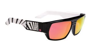 Spy Optic Blok Sunglasses Black with White 80s Red Spectra 