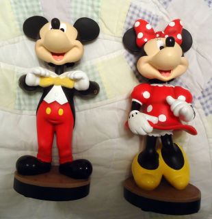 Disney Large Mickey Minnie Mouse Bobblehead Figures