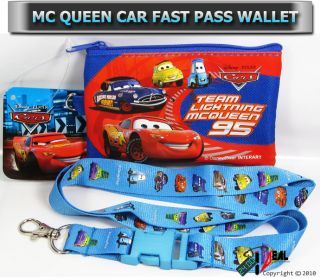 PC Disney Car Pixar McQueen Tow Mater Lanyard Fastpass Ticket Holder 