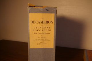    BOOKS THE DECAMERON OF GIOVANNI BOCCACCIO LIMITED 1550 SETS PRINTED