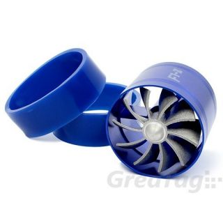   Universal Single Propeller Turbo Air Intake Fuel Saver Fan Blue