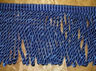 Royal Blue Braided Tassel Home Deco Fabric Trim 5 Yards