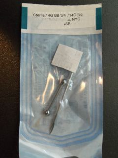   Kit 14g Gauge 3 4 Body Jewelry Needle Barbell Surgical