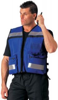 Blue Rescue Safety Vest 2 Grey Reflective Tape