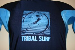 Tribalsurf Mens Rash Guard Surf Shirt SPF 50 Rgmap NVY