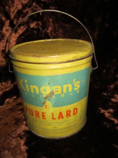 Kingans Reliable Pure Lard Tin Vintage
