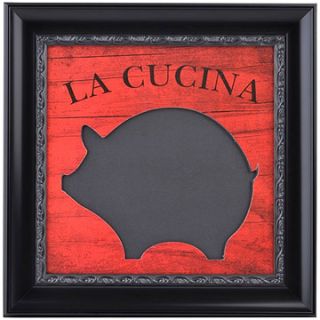 Pig Chalkboard Kitchen Message Memo Board La Cucina Framed Art Italian 