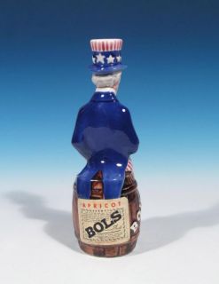   Holland Deco Art Pottery Uncle Sam Bols Liqueur Advertising Bottle