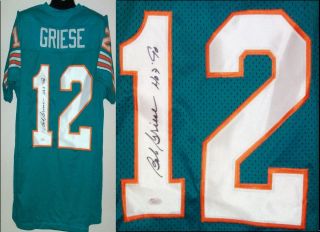 Bob Griese Signed/ Autographed Miami Dolphins Jersey JSA Witness