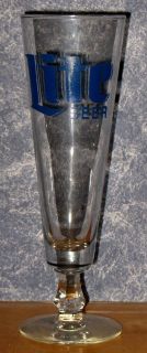 Miller Lite 8 1/2 stemmed pilsner beer glass. Glass is free of 