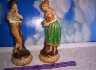COLLECTIBLE BORGHESE FIGURINES OF A MAN WITH WOMAN HOLDING A WOUNDED 