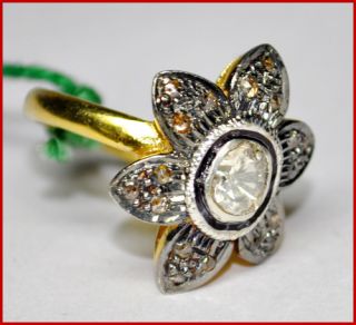 47ctw Rose Solitaire Antique Cut Diamond Wedding Ring