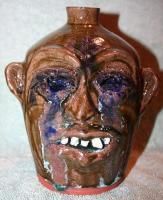 Charlie West Folk Pottery Face Jug Crawford Cty Georgia