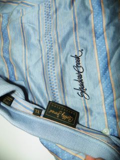 Bobby Jones Golf Blue Striped Polo Shirt XL Shadow Creek